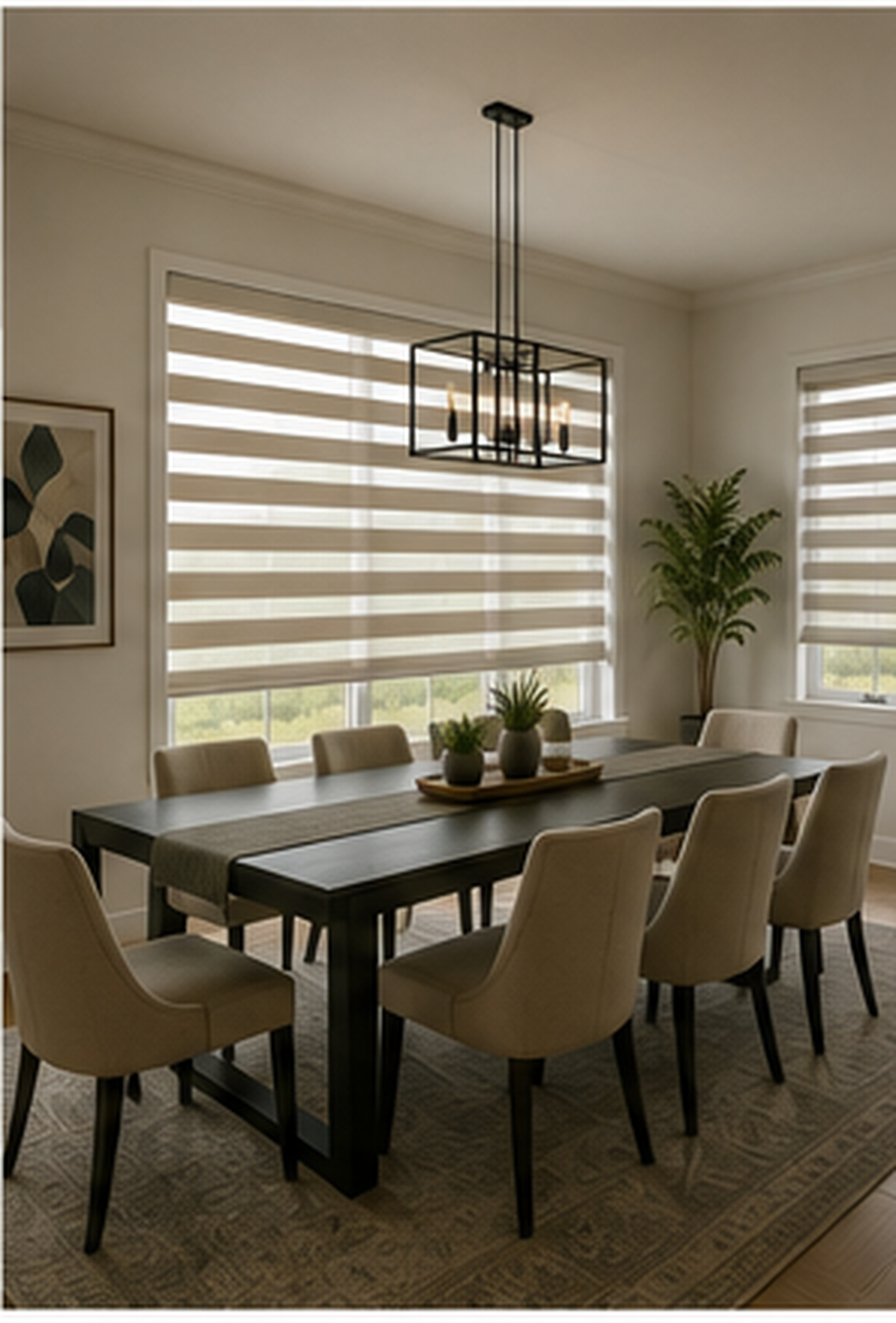 Revolve shades in a dining room
