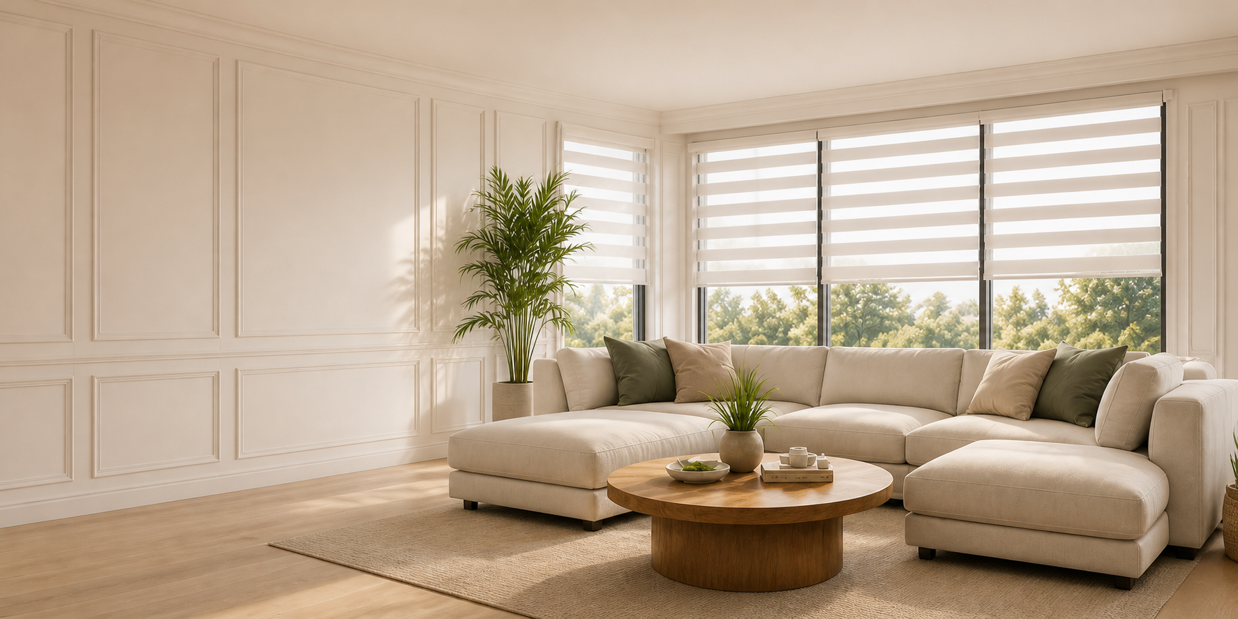 Hudson blinds in an elegant living room